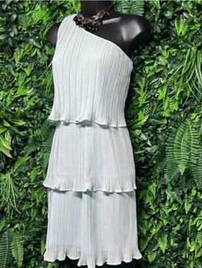 Zesica Sage Green Tiered Pleated One shoulder Dress.  Size XL
